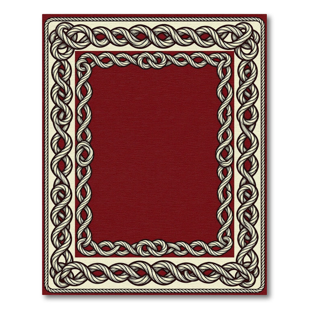 Crimson Cream Braided Border Rug