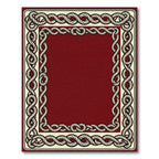 Crimson Cream Braided Border Rug