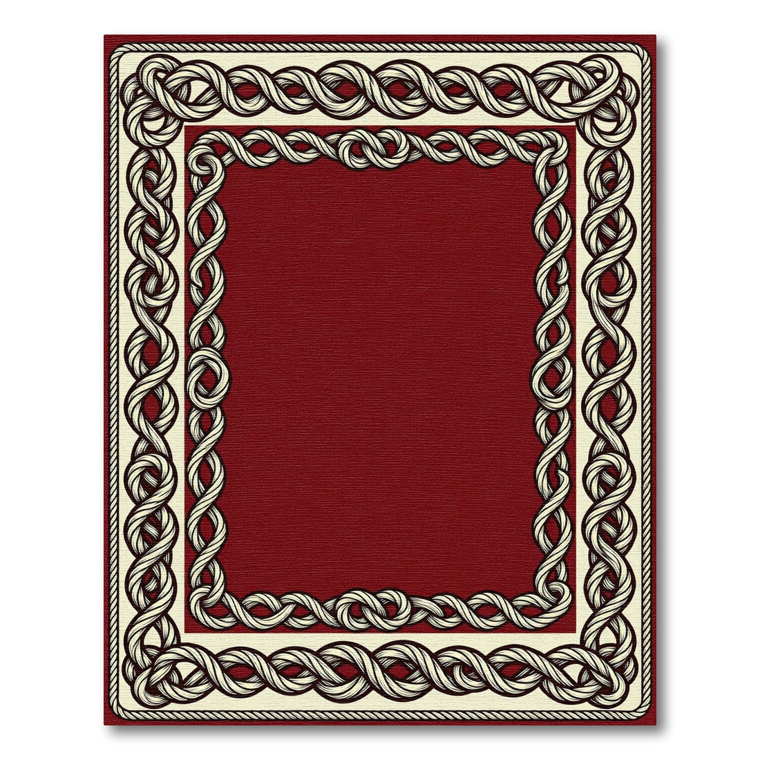 Crimson Cream Braided Border Rug