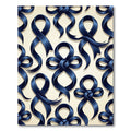 Navy Blue Silk Ribbon Bows Rug
