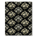 Antique Black White Floral Bouquet Rug