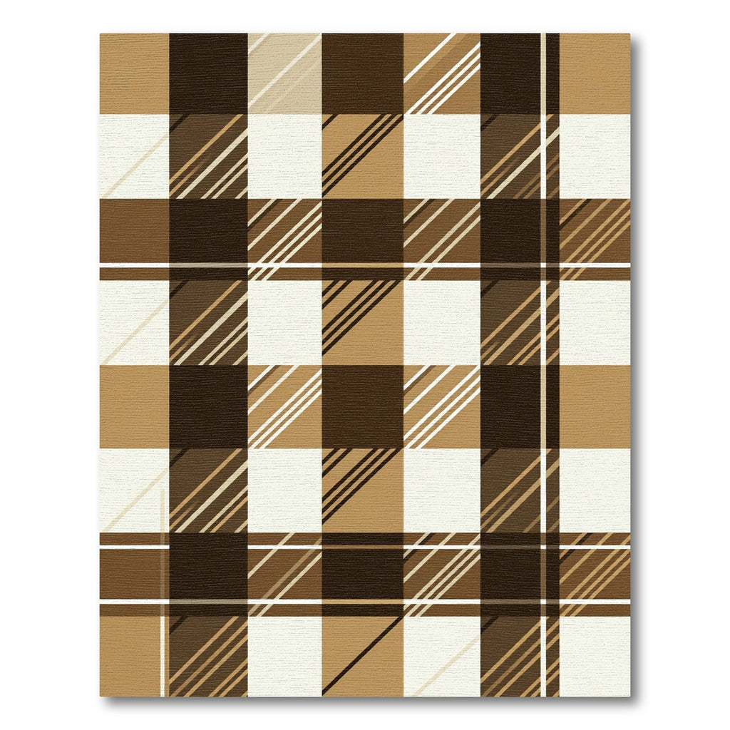Brown and Cream Plaid Checkered Rug