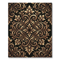 Elegant Gold Ornate Filigree Damask Rug