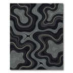 Dark Gray Wavy Contour Rug