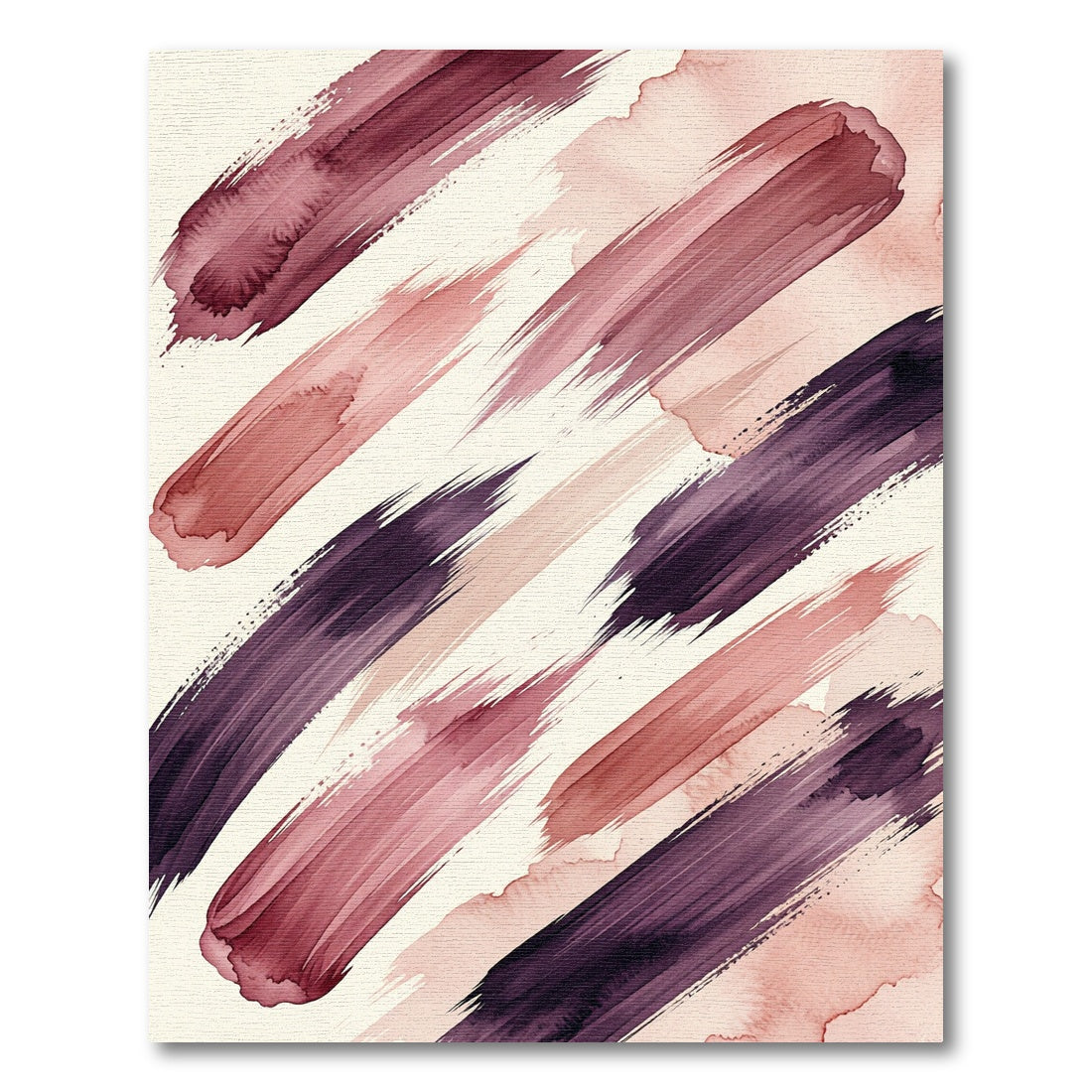 Crimson Plum Watercolor Strokes Rug
