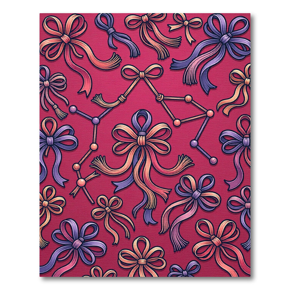 Gemini Constellation Bows Red Rug