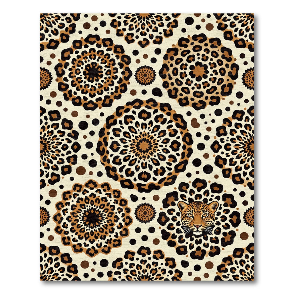 Leopard Spot Mandala Animal Art Rug