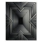 Monochromatic Art Deco Geometric Tunnel Rug