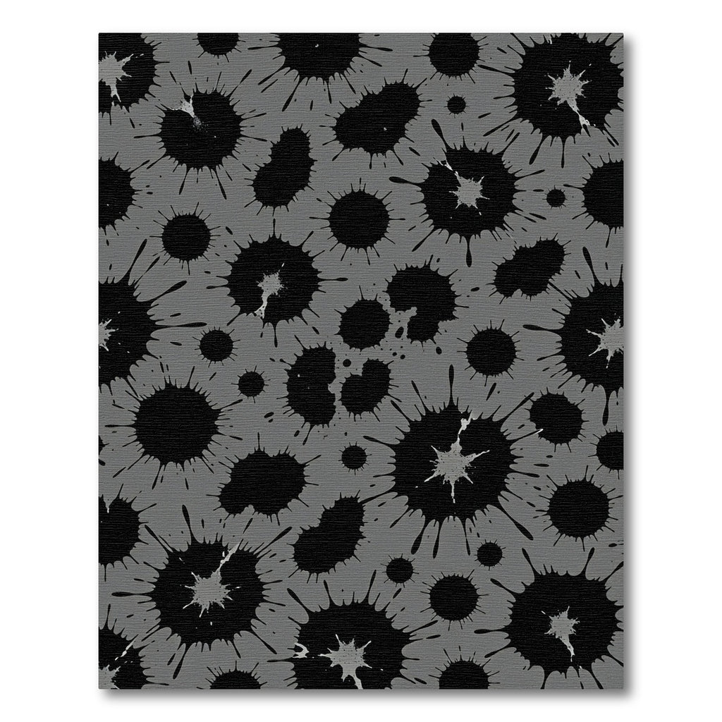Monochromatic Abstract Charcoal Ink Splatter Rug