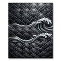 Dark Gray Wave Shell Pattern Rug