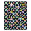 Retro Colorful Daisy Peace Sign Floral Rug