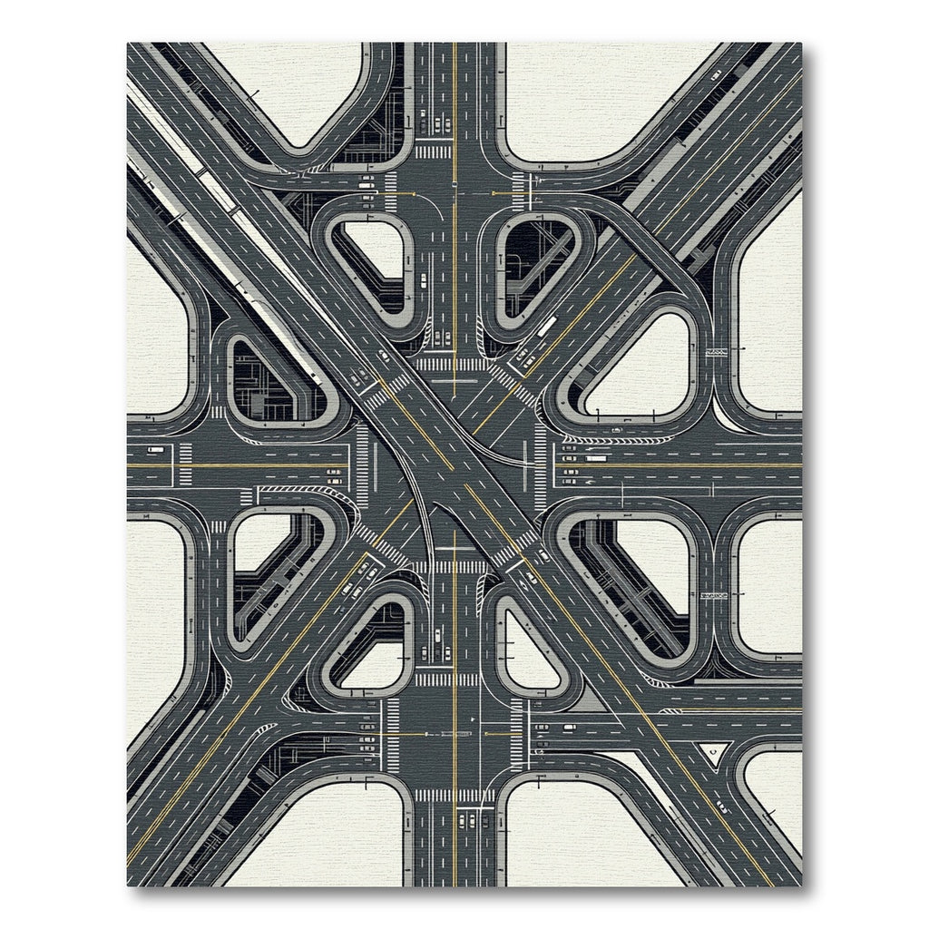 Modern Architectural Junction Geometric Graphic Rug