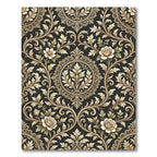 Ornate Gold Floral Damask Background Rug