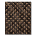 Dark Brown Interlocking Geometric Lattice Rug