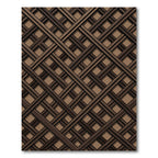 Dark Brown Interlocking Geometric Lattice Rug