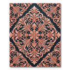 Blush Coral Ornate Damask Medallion Rug