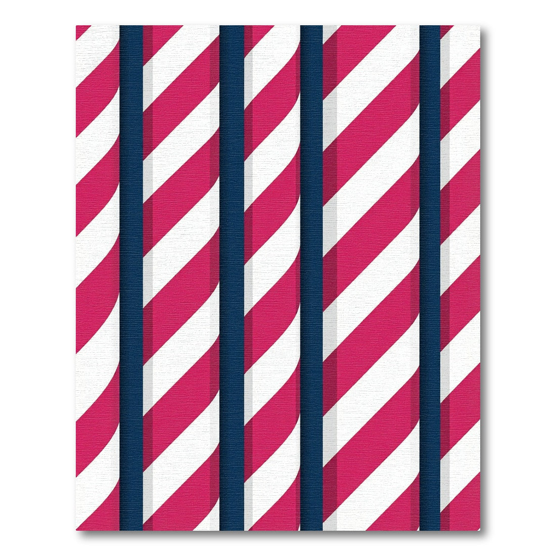 Bold Pink White Blue Stripe Rug