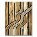 Golden Wood Grain Wave Rug