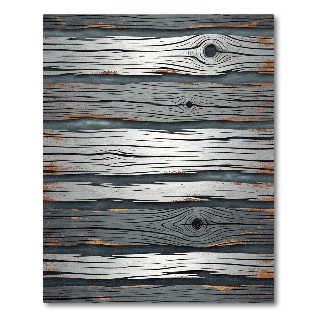 Textured Gray Wood Grain Stripes Rug