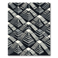 Monochrome Isometric Staircase Illusion Rug