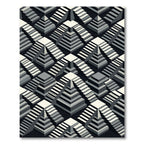 Monochrome Isometric Staircase Illusion Rug