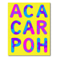 Bright Yellow Abstract Camo Letters Rug