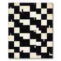 Monochrome Abstract Geometric Checkered Grid Rug