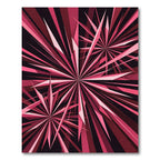 Vibrant Fuschia Geometric Starburst Art Rug