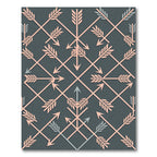 Blush Pink Arrow Geometric Charcoal Rug