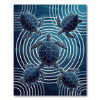 Deep Blue Sea Turtle Concentric Circles Rug