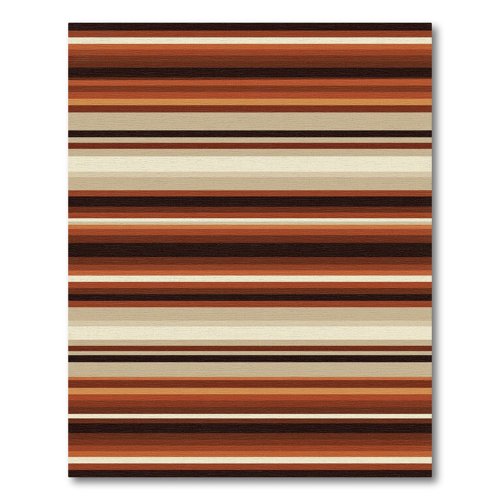 Earthy Brown and Cream Horizontal Stripes Rug