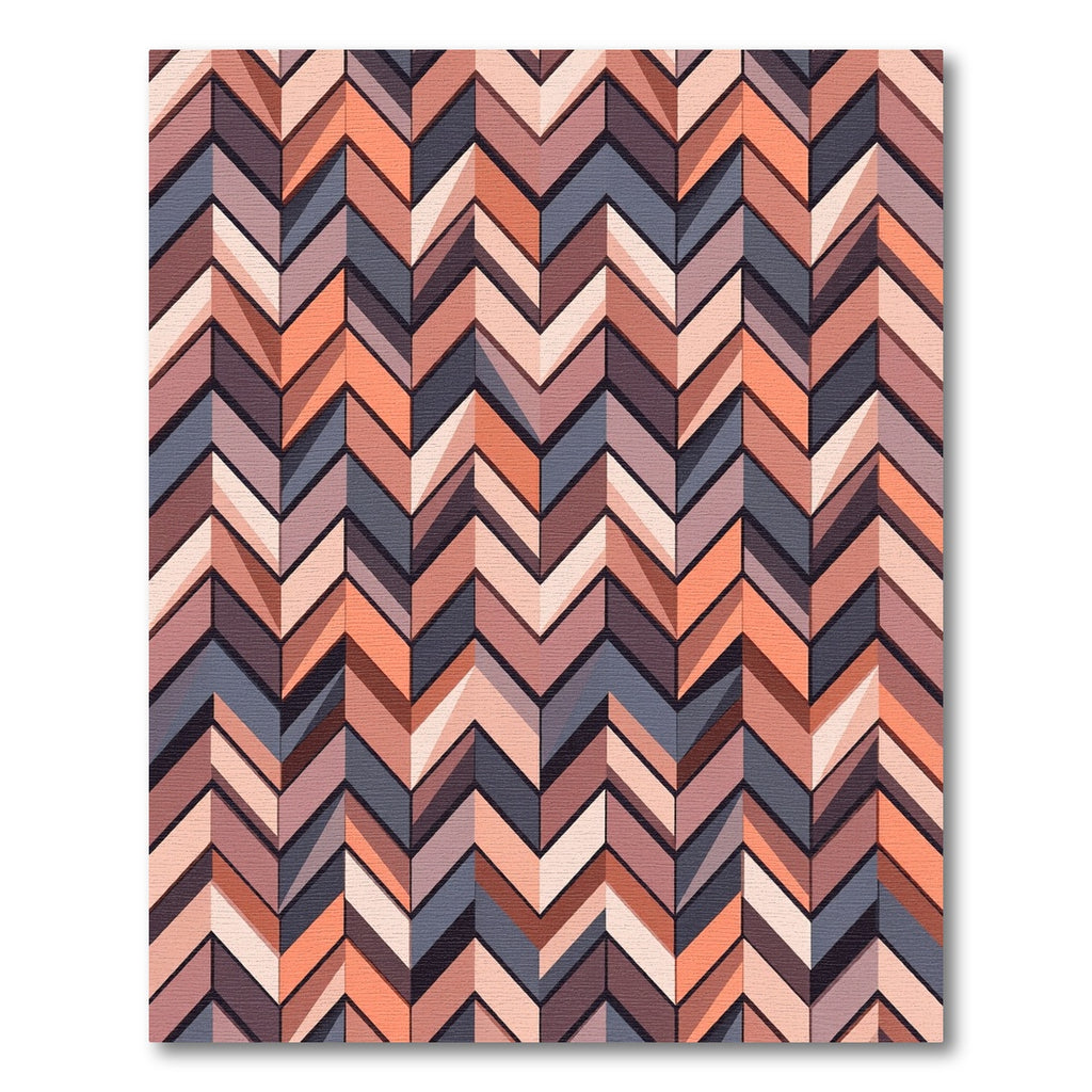 Geometric Earthy Chevron Herringbone Rug