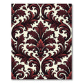 Elegant Burgundy Gothic Damask Scroll Rug
