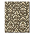 Elegant Gold Damask on Chocolate Brown Rug