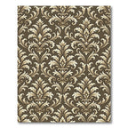 Elegant Gold Damask on Chocolate Brown Rug