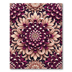 Plum Cream Floral Mandala Rug