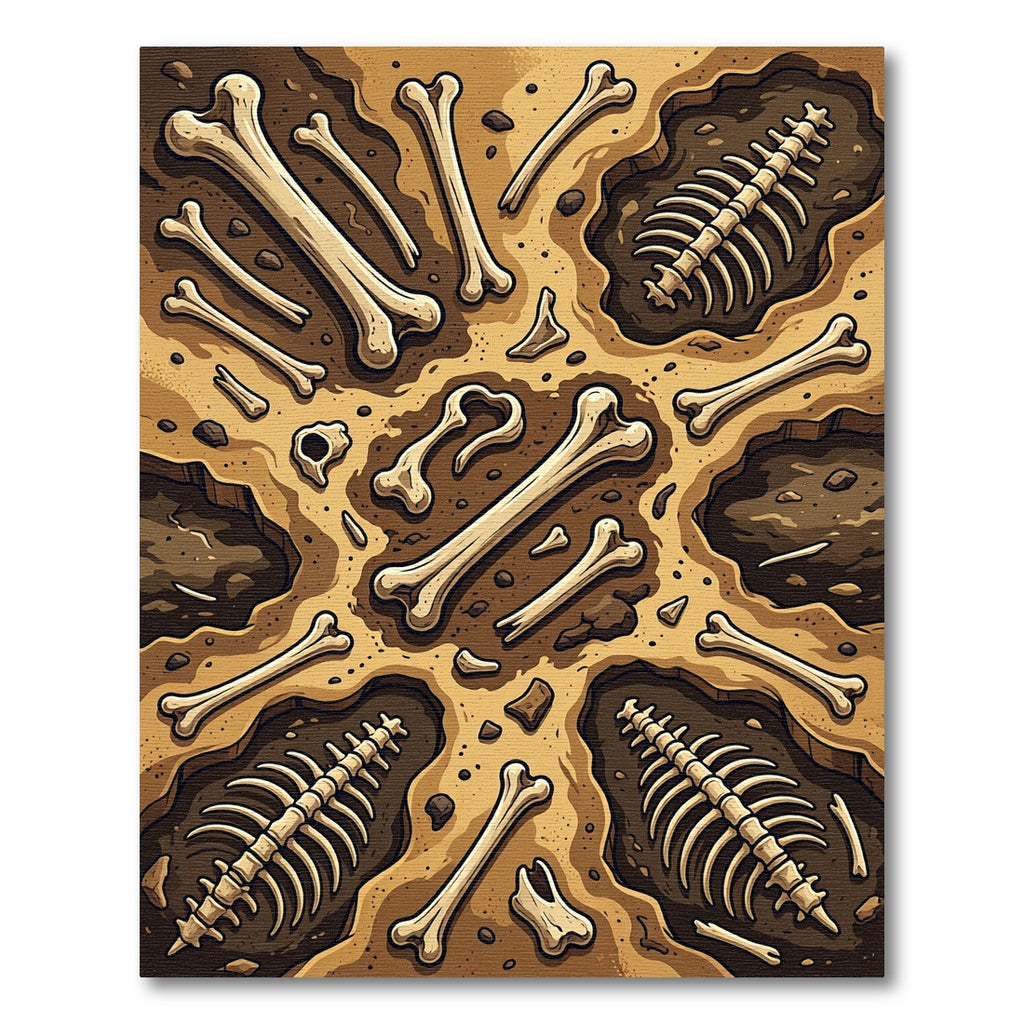 Paleo Bone Fossil Earthy Excavation Rug