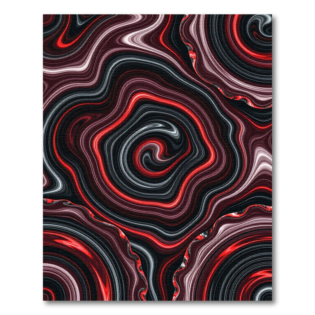 Bold Red Agate Swirl Rug