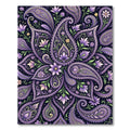 Rich Violet Paisley Floral Swirls Rug