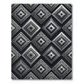 Metallic Silver Geometric Tribal Diamond Rug