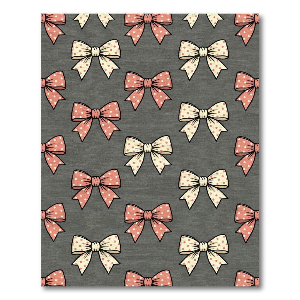 Cute Polka Dot Ribbon Bow Wallpaper Rug