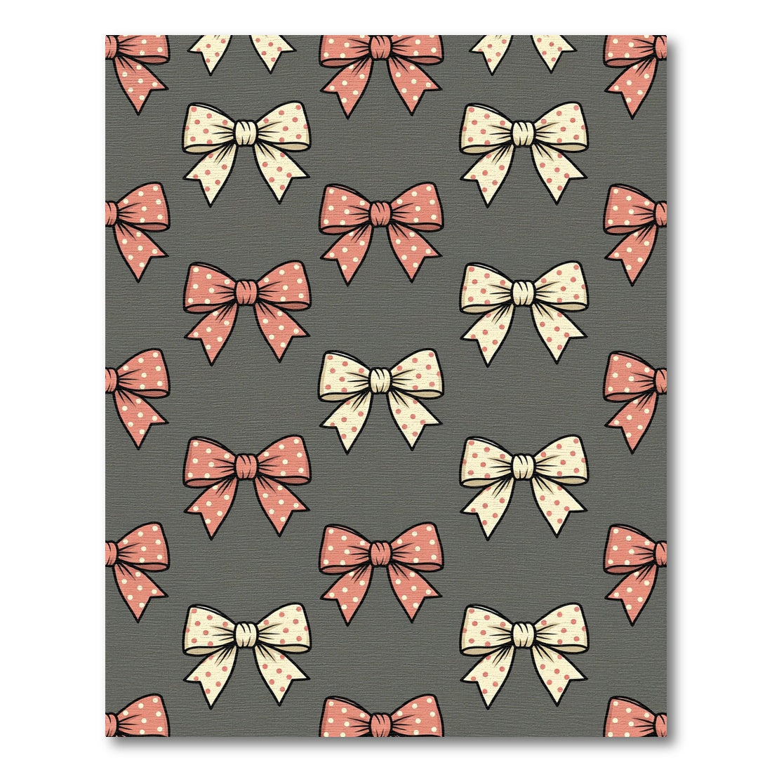 Cute Polka Dot Ribbon Bow Wallpaper Rug