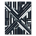 Monochromatic Geometric Overlay Stripes Rug