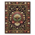 Ornate Gold Pendant Floral Vine Rug