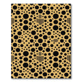 Golden Black Circle Scattered Composition Rug