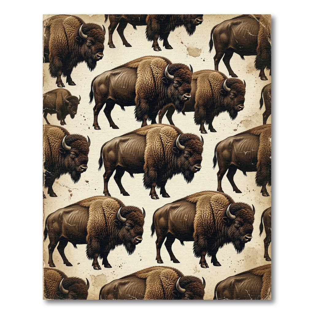Rustic Western Brown Bison Heritage Rug