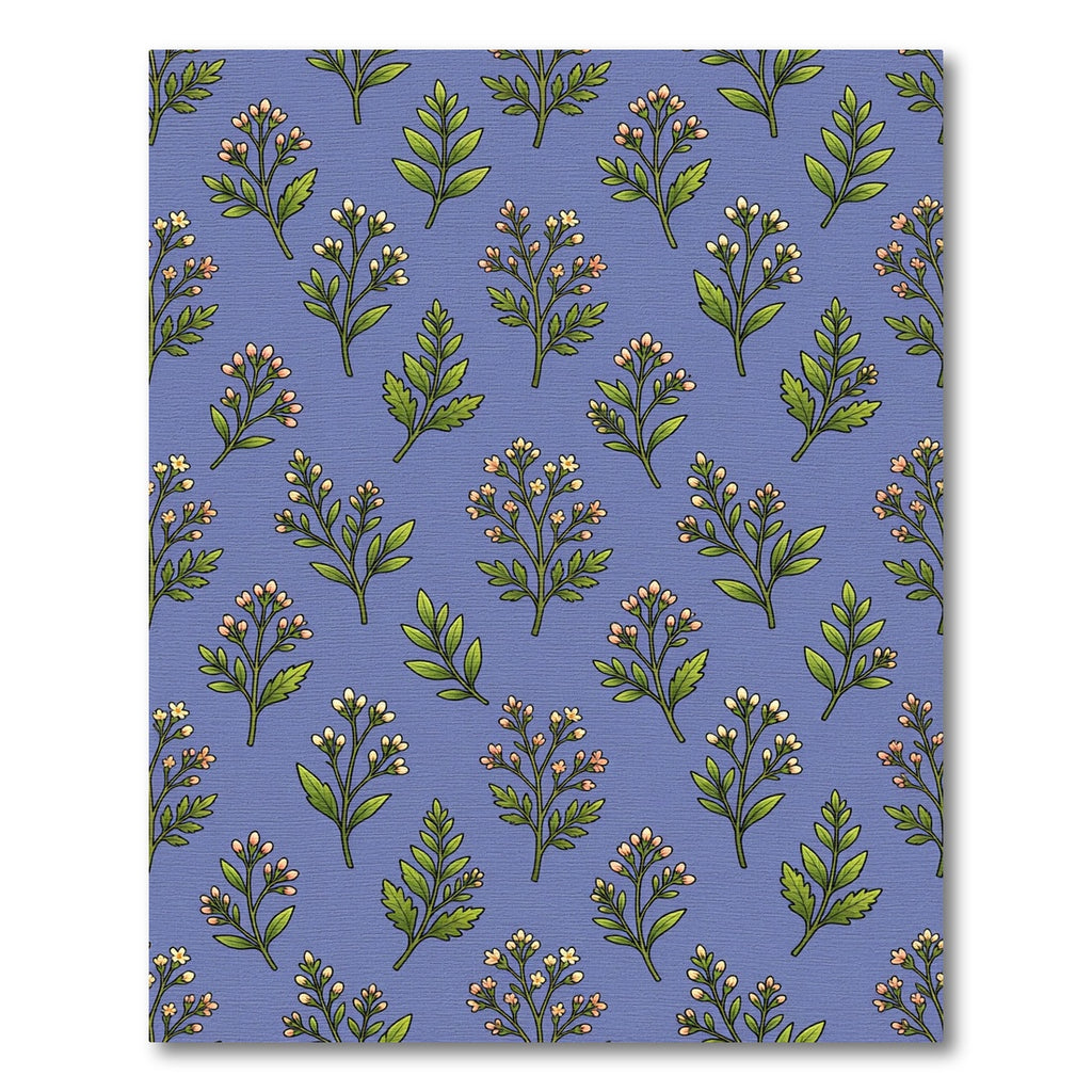 Soft Coral Berry Sprigs Lavender Rug