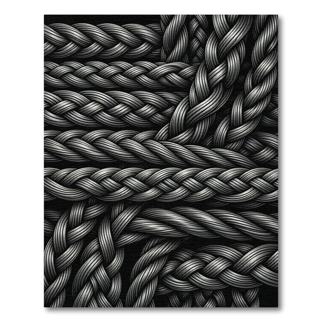Charcoal Braid Texture Over Black Rug