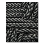 Charcoal Braid Texture Over Black Rug