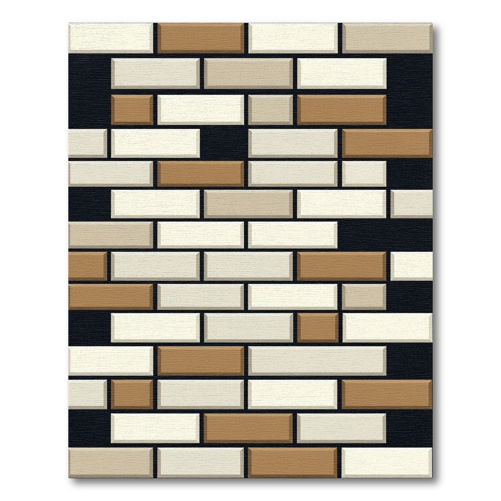 Neutral Toned Brickwork Abstract Rug
